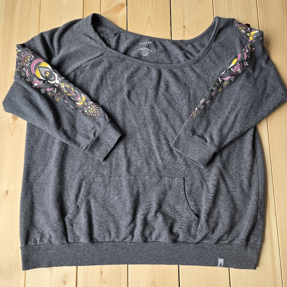 Torrid Everyday Fleece Off The Shoulder Long Sleeve Active Sweatshirt Size 4